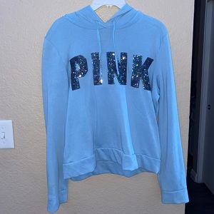PINK brand baby blue hoodie
